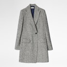 Manteau Marco Chevron - Manteau noir en laine femme.