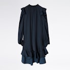 Robe Ruins Satin - Robe bleu marine femme.