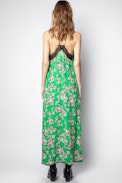 Kleid Risty Print Roses - Grünes Damenkleid mit Print.