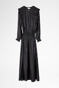 Robe Roar Jac Python - Robe noire femme, imprimé jacquard.