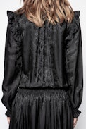 Robe Roar Jac Python - Robe noire femme, imprimé jacquard.