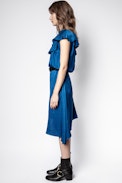Robe Soie Racky - Robe bleu marine en soie femme.
