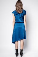 Robe Soie Racky - Robe bleu marine en soie femme.