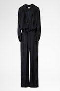 Captain Satin Jumpsuit - Women’s black jumpsuit.