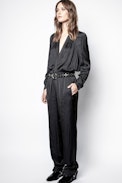 Captain Satin Jumpsuit - Women’s black jumpsuit.