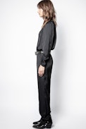Captain Satin Jumpsuit - Women’s black jumpsuit.