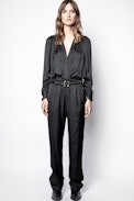 Captain Satin Jumpsuit - Women’s black jumpsuit.