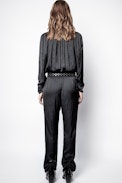 Captain Satin Jumpsuit - Women’s black jumpsuit.