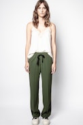 Hose Pomy Crepe - Khaki Damenhose