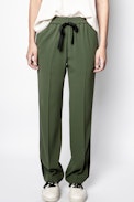 Hose Pomy Crepe - Khaki Damenhose