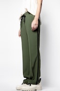Hose Pomy Crepe - Khaki Damenhose