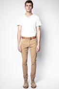 Hose David Samt - Braune Herrenhose.
