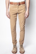 Hose David Samt - Braune Herrenhose.