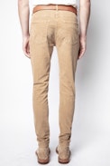 Hose David Samt - Braune Herrenhose.