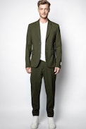 Paco Wool Tech Pants - Men’s khaki green pants.