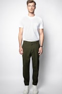 Paco Wool Tech Pants - Men’s khaki green pants.