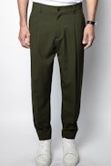 Paco Wool Tech Pants - Men’s khaki green pants.