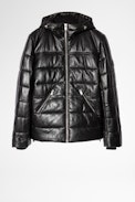 Doudoune Cuir Bowie - Doudoune noir homme.