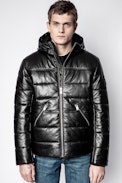 Doudoune Cuir Bowie - Doudoune noir homme.