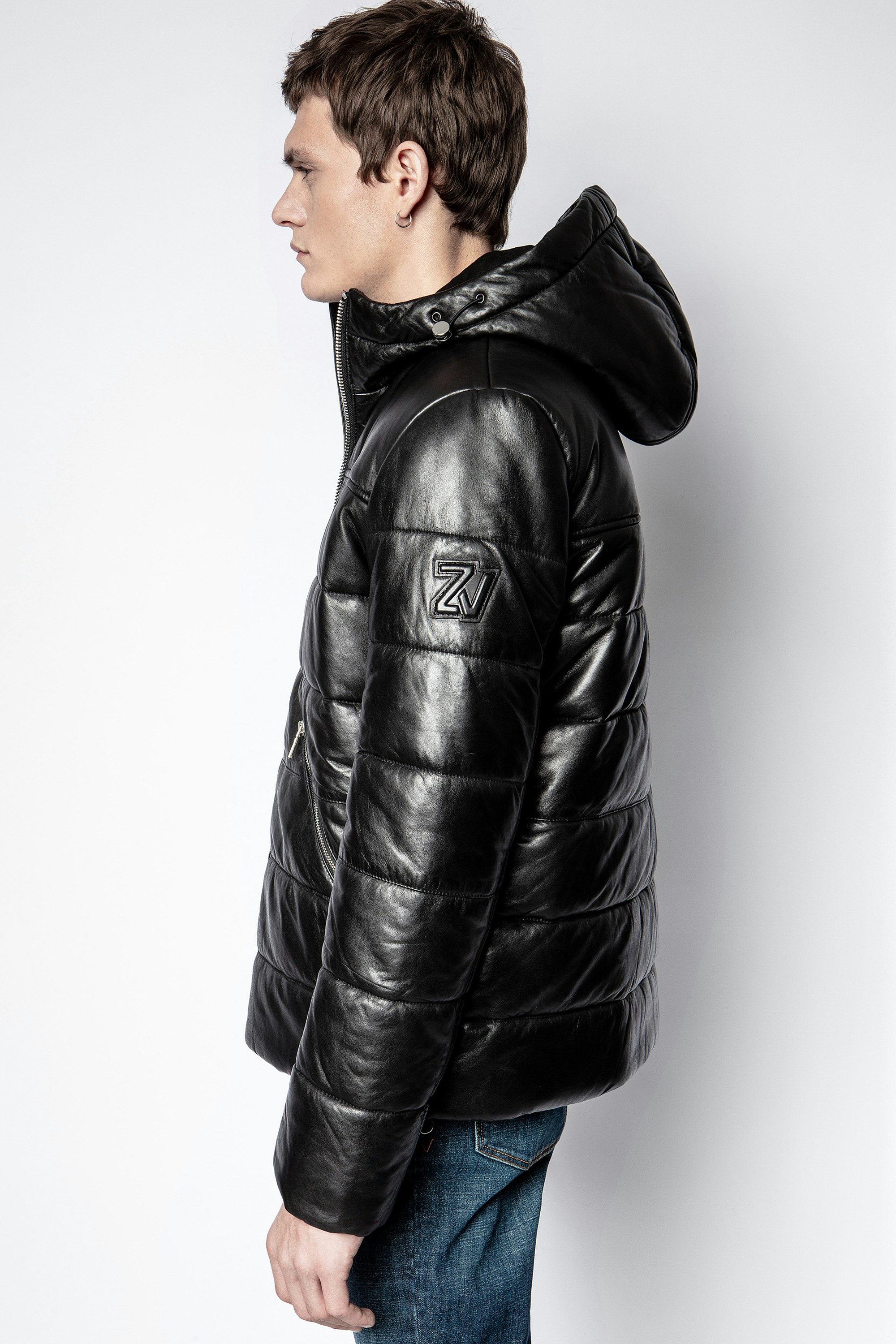 Leather Puffer Coat Bowie