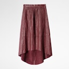 Jupe Joslin Cuir Froissé - Jupe bordeaux femme.