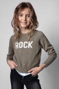Pull Mila Enfant - Pull kaki Rock enfant