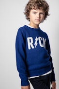 Chris Enfant Sweater - Blue rock sweater for kids