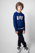 Chris Enfant Sweater - Blue rock sweater for kids