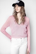 Pull Friday Cachemire - Pull rose femme, en cachemire plume.