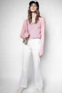 Pull Friday Cachemire - Pull rose femme, en cachemire plume.