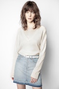 Pull Brumy - Pull beige en coton  biologique femme.