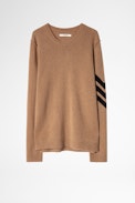 Pull Kennedy Cachemire Arrow - Pull marron homme.