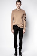Pull Kennedy Cachemire Arrow - Pull marron homme.