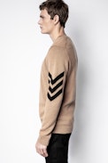 Pull Kennedy Cachemire Arrow - Pull marron homme.