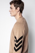 Pull Kennedy Cachemire Arrow - Pull marron homme.