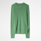 Pull Source - Pull vert femme, en cachemire recyclé.