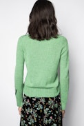 Pull Source - Pull vert femme, en cachemire recyclé.