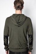 Clash Patch Cardigan - Men’s green cardigan.