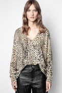 Pull Rosy Leo Print Cachemire - Pull léopard en cachemire femme.
