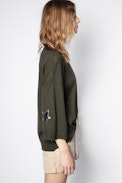 Flint Patch Cachemire Sweater - Women’s khaki featherlight cashmere sweater.