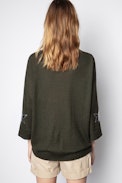 Flint Patch Cachemire Sweater - Women’s khaki featherlight cashmere sweater.