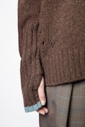 Pull Alma Coup De Coeur - Pull col roulé en mérinos marron femme, à message.