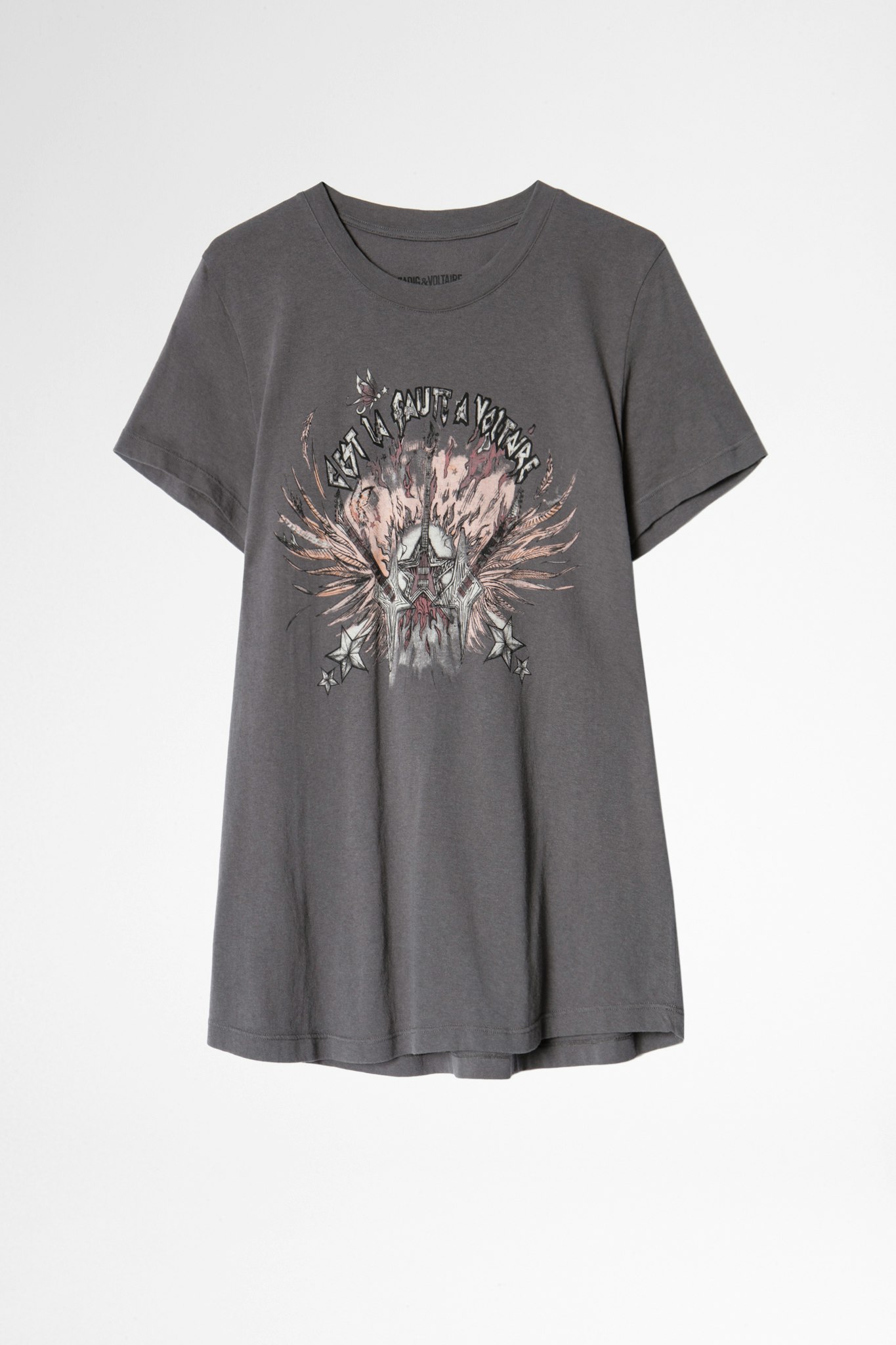 Azedi Guitar Pigment Dye T-Shirt - t-shirt women | Zadig&Voltaire