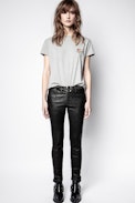 Camiseta Zoe Small Heart Iconics - Camiseta gris para mujer con bordado.