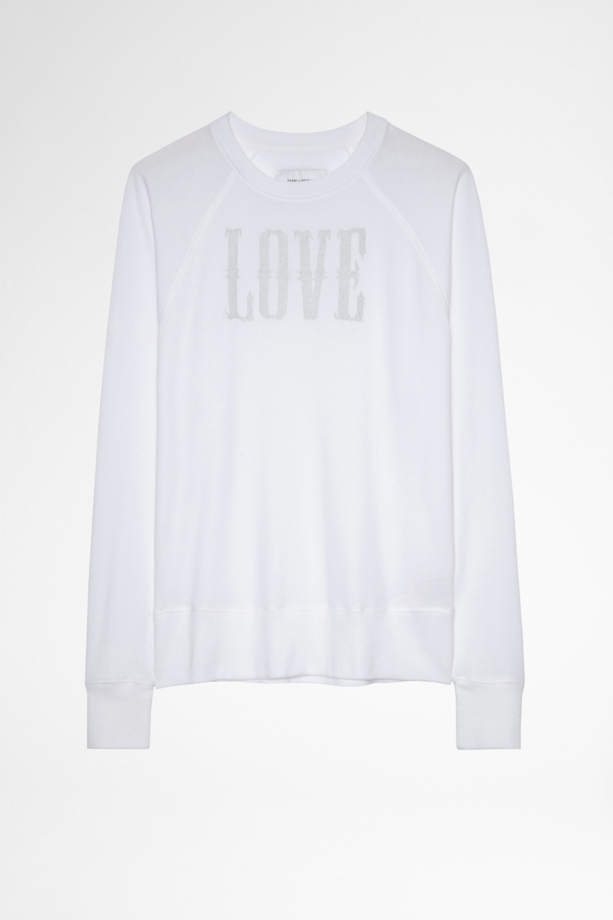 Upper Western Love Studs Sweatshirt - Women's cotton sweatshirt featuring a western-inspired "Love" design made from stud embellishments.