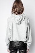 Sudadera Clipper Heart Iconics - Sudadera gris de algodón con bordado para mujer.