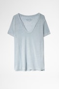 Atal Lin Henley T-shirt - Women's blue T-shirt.
