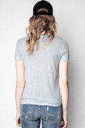 Atal Lin Henley T-shirt - Women's blue T-shirt.