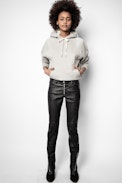 Sweatshirt Clipper Band of Sisters - Sweatshirt à capuche gris femme, imprimé.