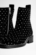 Botines Empress Studs Suede - Botines negros de ante con tachuelas de mujer